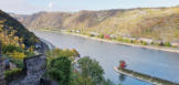 Blick von der Burg Rheinfels auf den Rhein