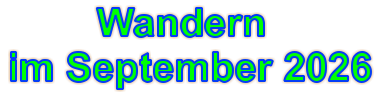 Wandern im September 2026
