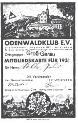 Ein Mitgliedsausweis von 1933
